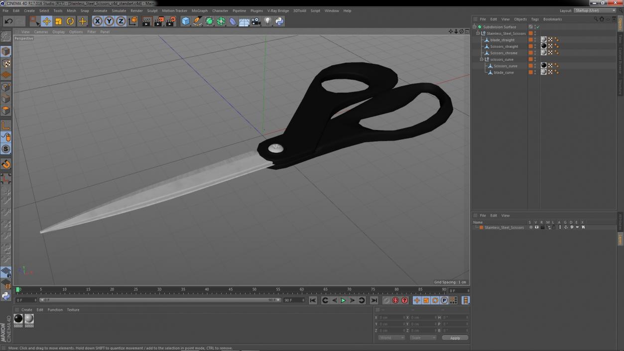 Stainless Steel Scissors 3D model