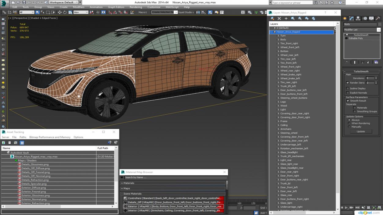 Nissan Ariya Rigged 3D model