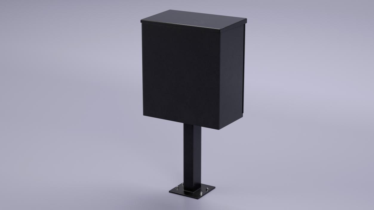 Black Four Door Two Parcel Cluster Mailbox 3D