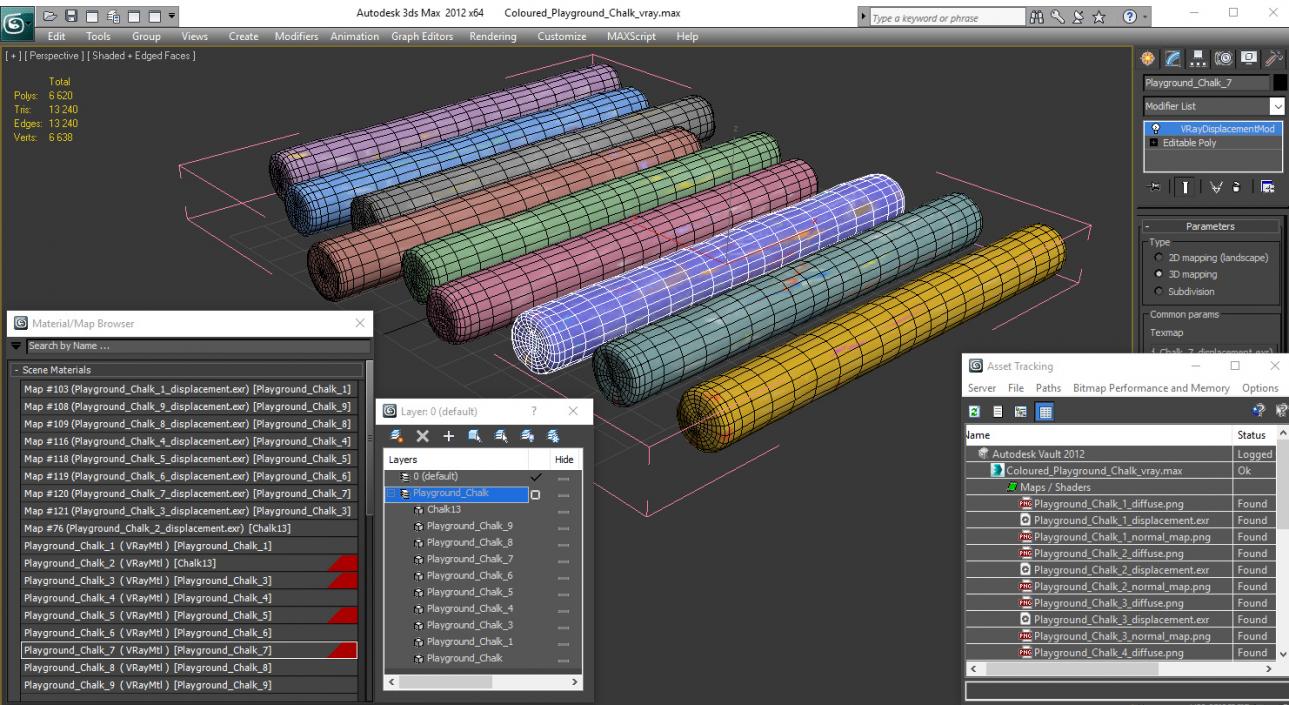 3D model Coloured Playground Chalk