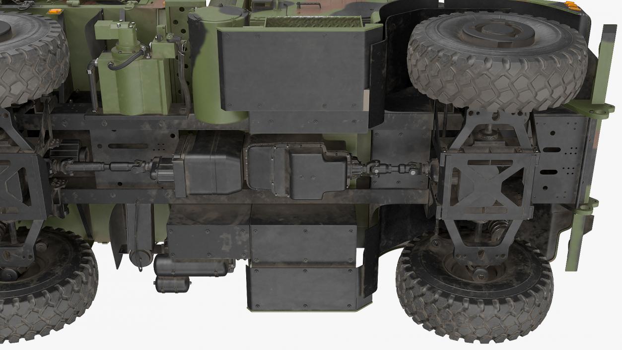 3D model Medium Tactical Vehicle 6x6 with Tent Dusty Rigged