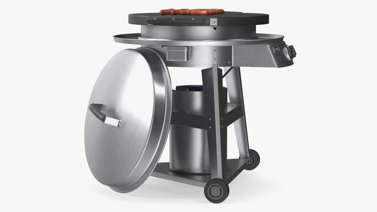 3D Evo Residential Professional Grill Cart with Fried Sausages 2