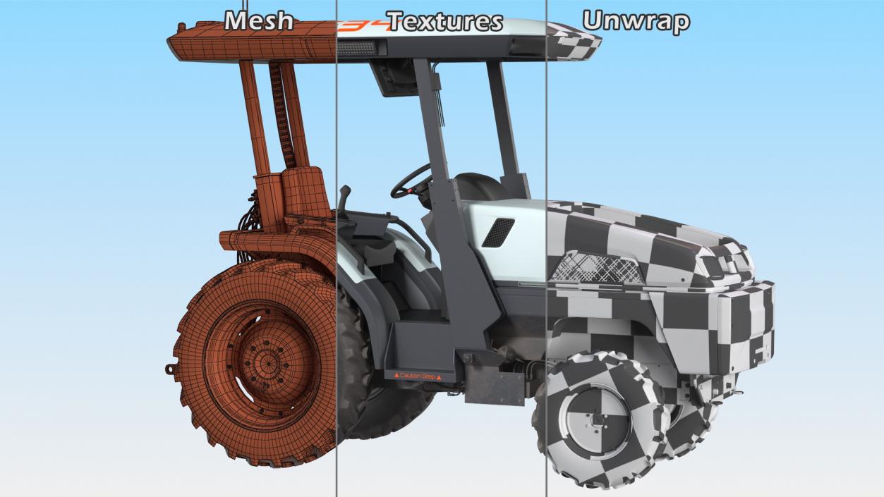 3D Monarch Self Driving Electric Tractor Dusty model