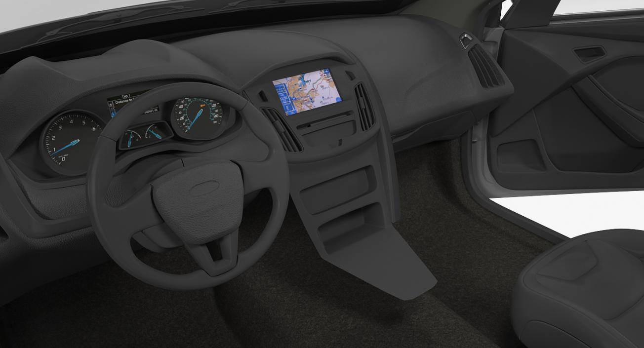 3D Ford Focus Hatchback 2015 Simple Interior