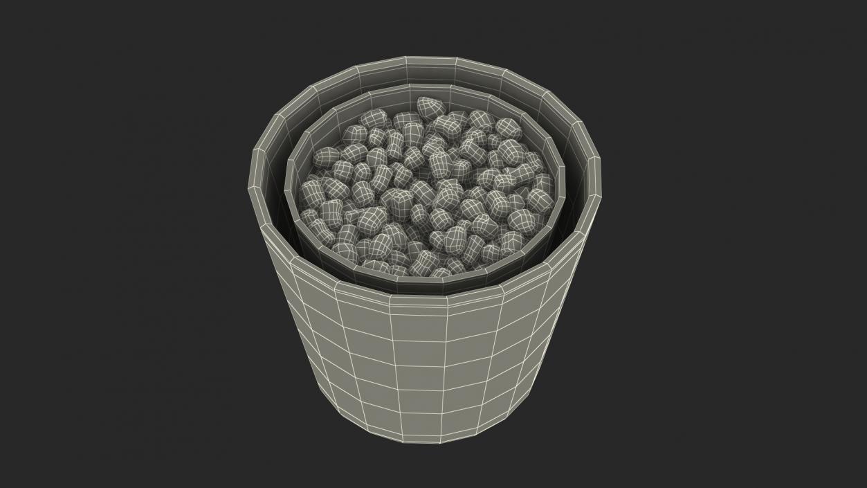 Flower Pot With Decorative Stone 3D