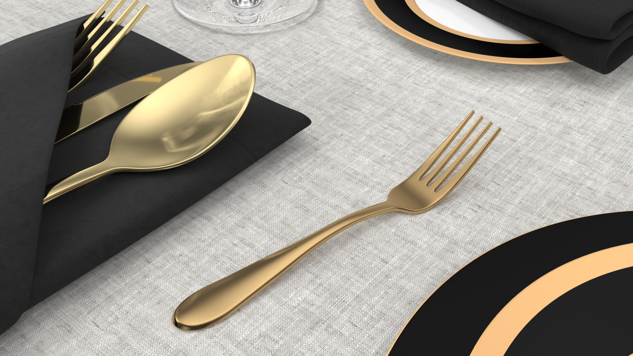 3D Golden Fork