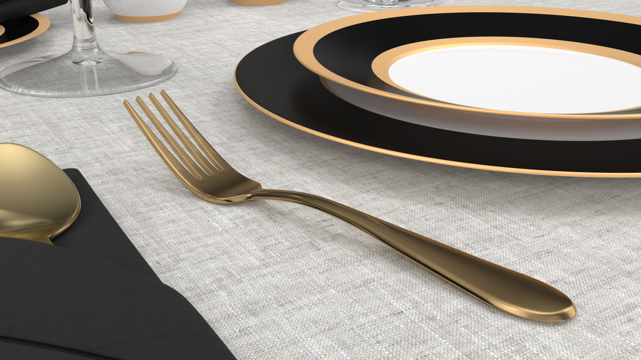 3D Golden Fork