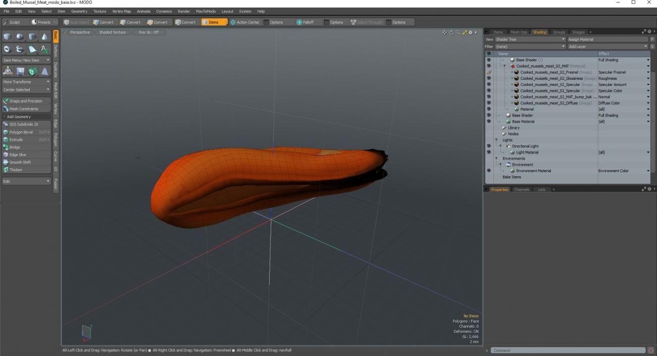 3D Boiled Mussel Meat model