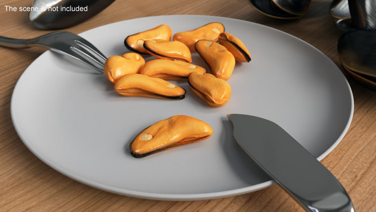 3D Boiled Mussel Meat model