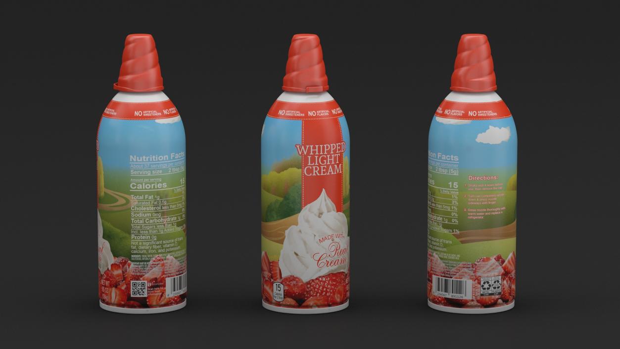 3D Creamy Whipped Topping Cans Collection model