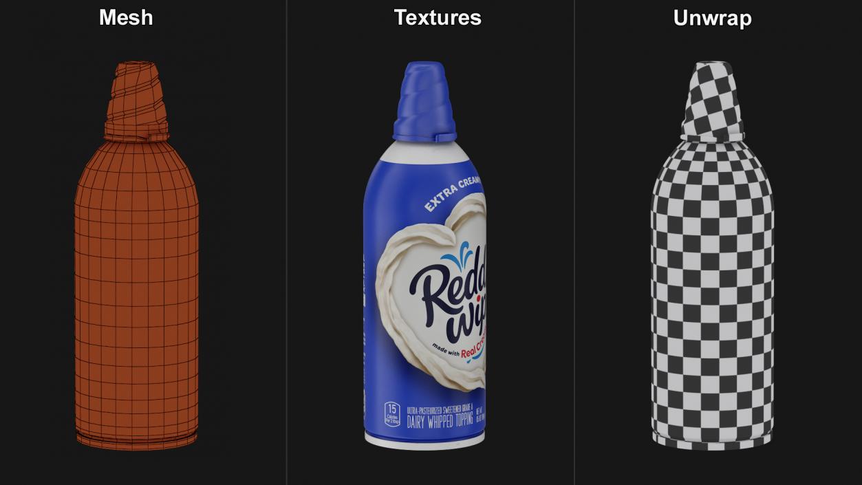 3D Creamy Whipped Topping Cans Collection model