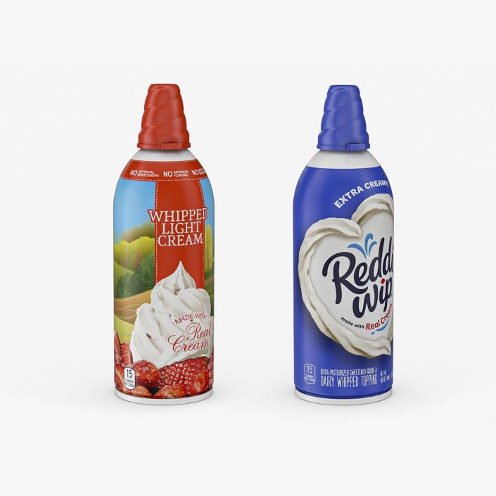 3D Creamy Whipped Topping Cans Collection model