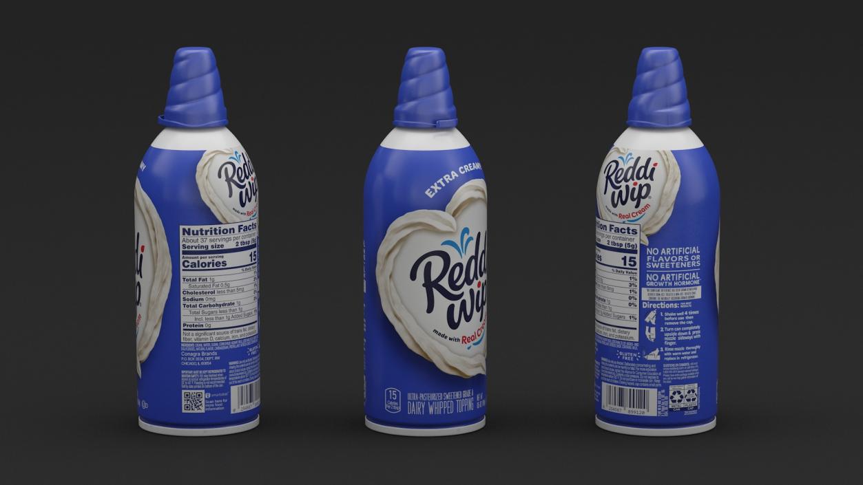 3D Creamy Whipped Topping Cans Collection model