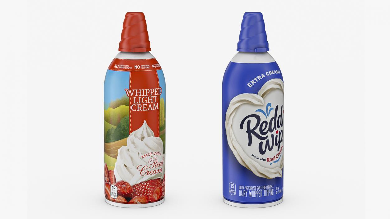 3D Creamy Whipped Topping Cans Collection model