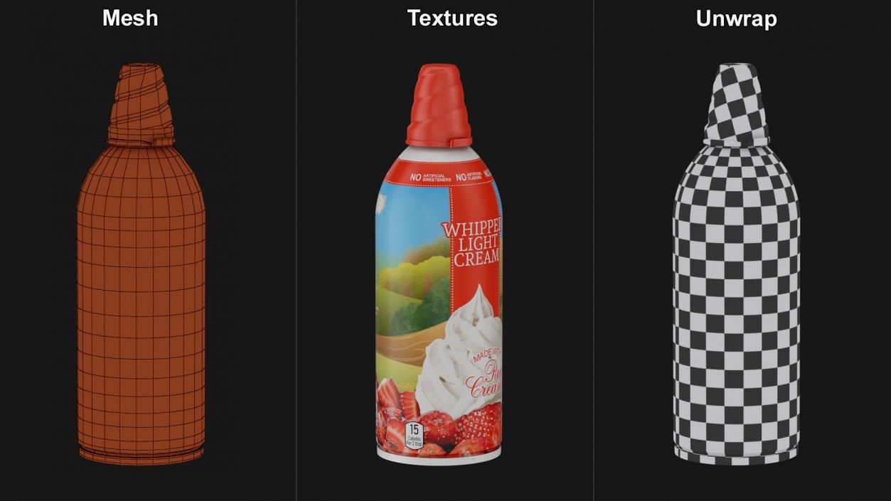 3D Creamy Whipped Topping Cans Collection model