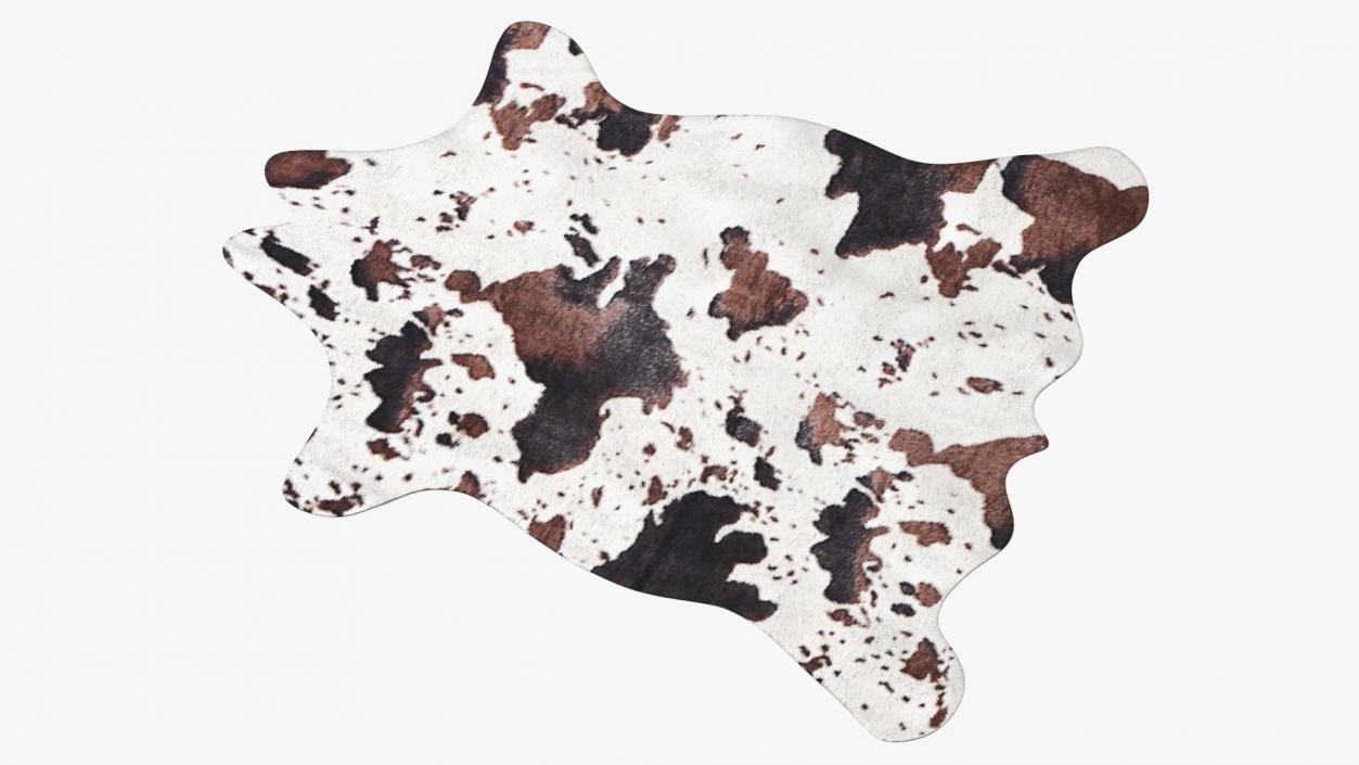 3D model Brown and White Spotted Cowhide Rug