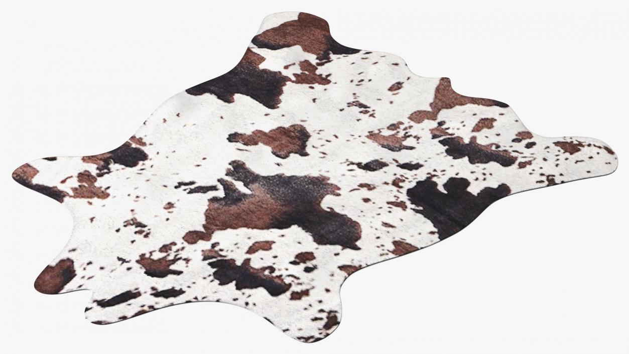 3D model Brown and White Spotted Cowhide Rug