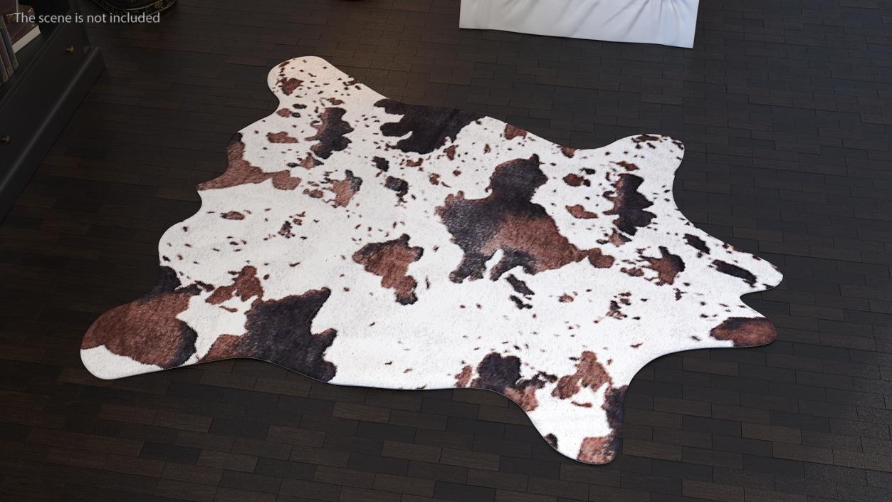 3D model Brown and White Spotted Cowhide Rug