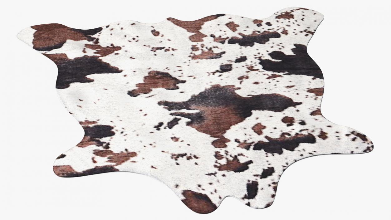 3D model Brown and White Spotted Cowhide Rug