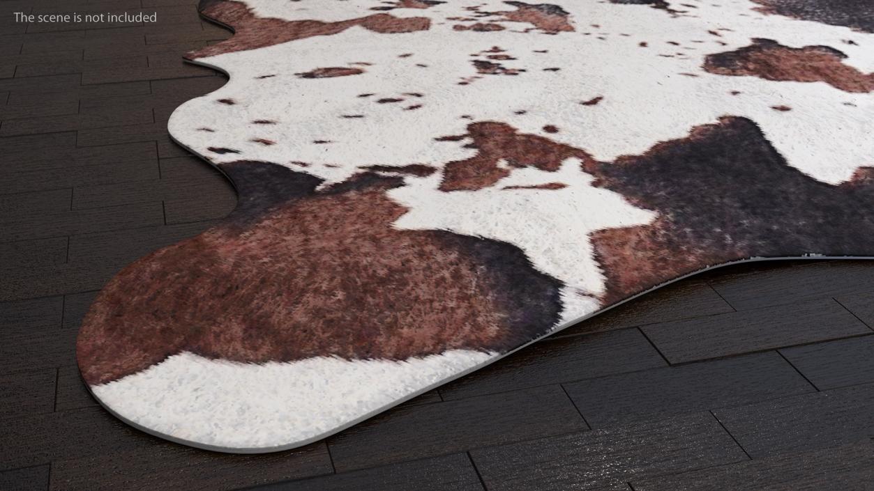 3D model Brown and White Spotted Cowhide Rug