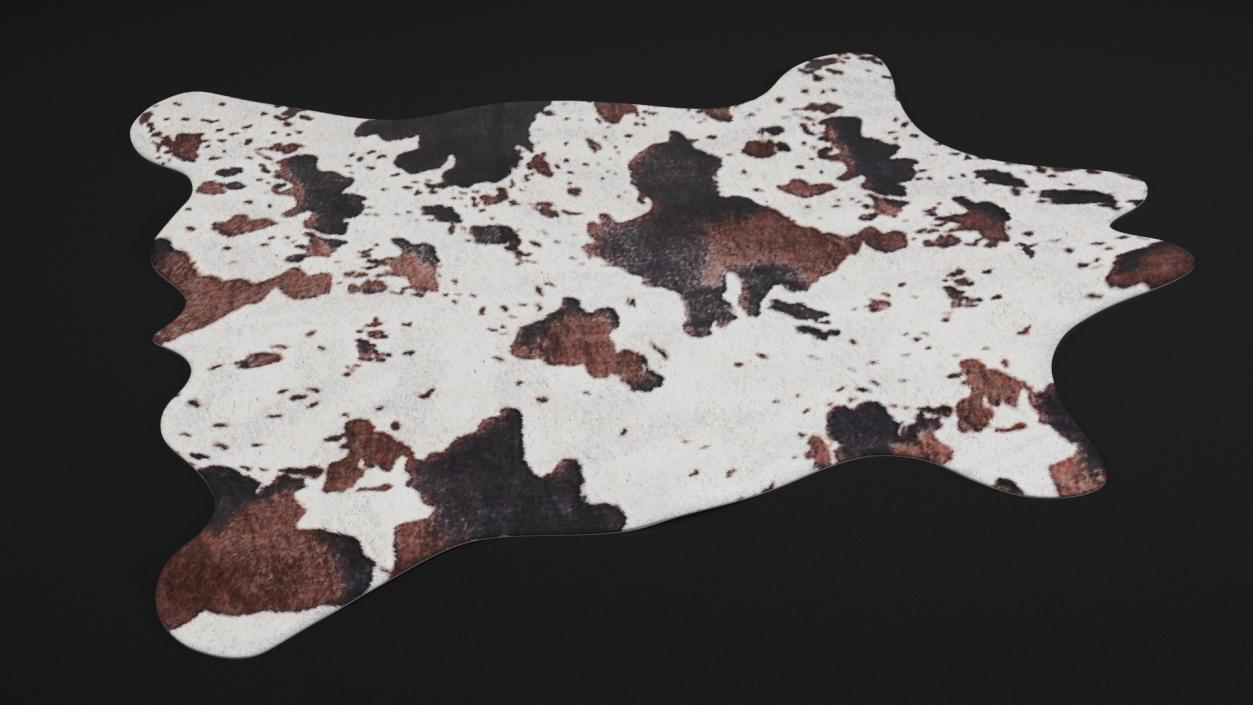 3D model Brown and White Spotted Cowhide Rug