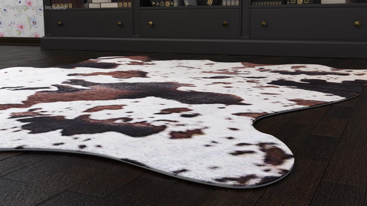 3D model Brown and White Spotted Cowhide Rug