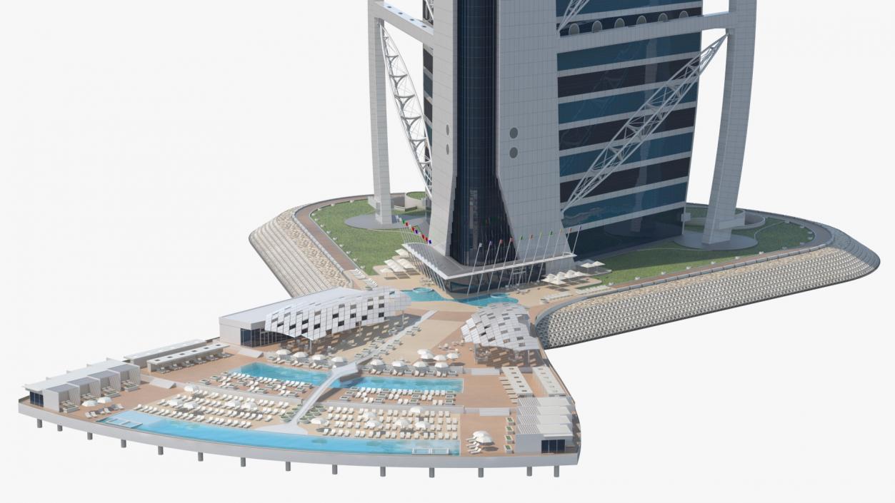 3D model Burj Al Arab Luxury Hotel