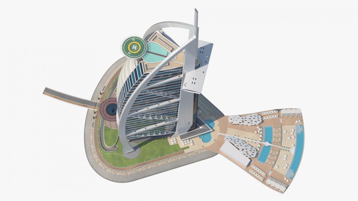 3D model Burj Al Arab Luxury Hotel