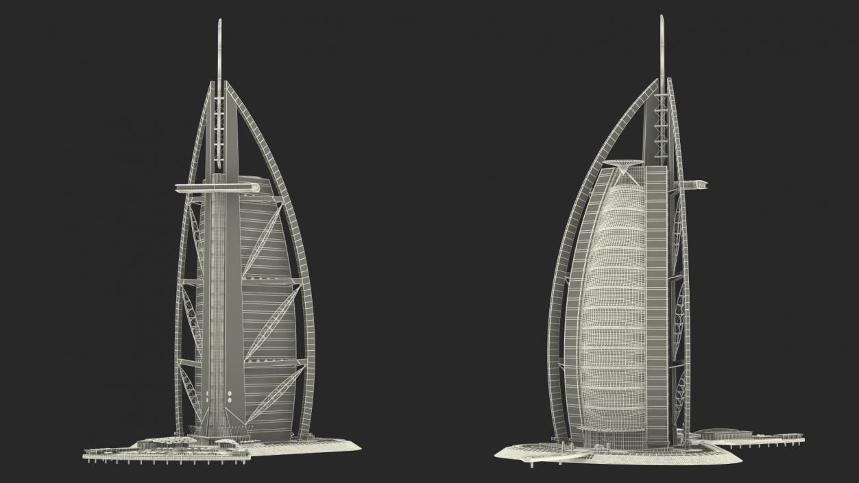 3D model Burj Al Arab Luxury Hotel