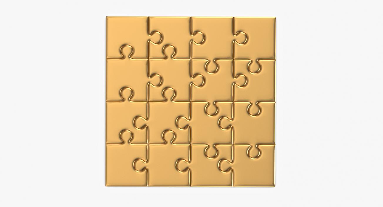 3D Golden Puzzle model