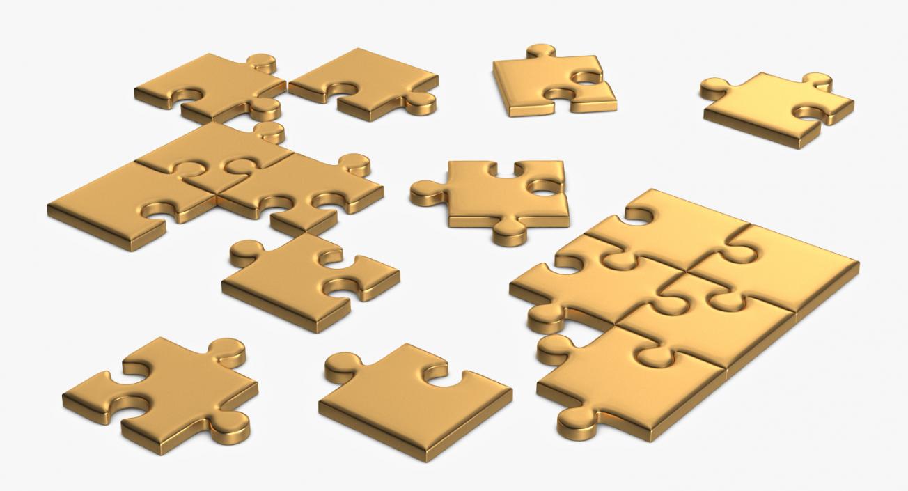 3D Golden Puzzle model