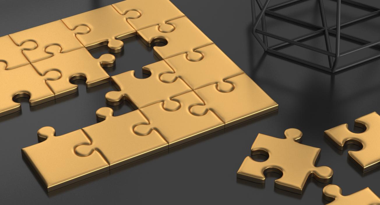 3D Golden Puzzle model