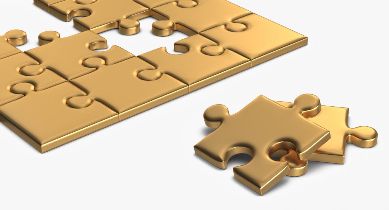 3D Golden Puzzle model