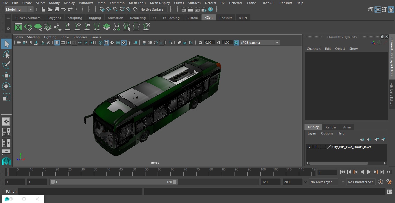 3D City Bus Two Doors model