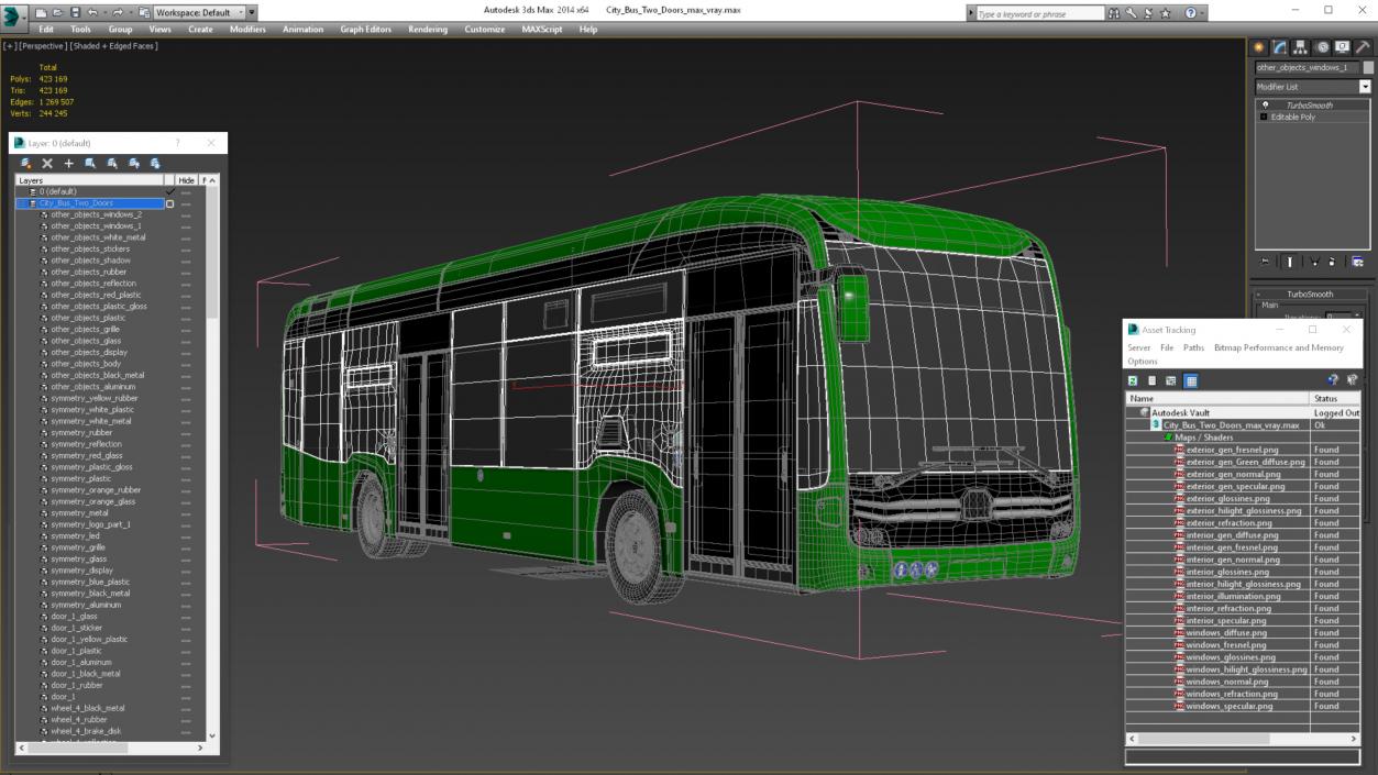 3D City Bus Two Doors model