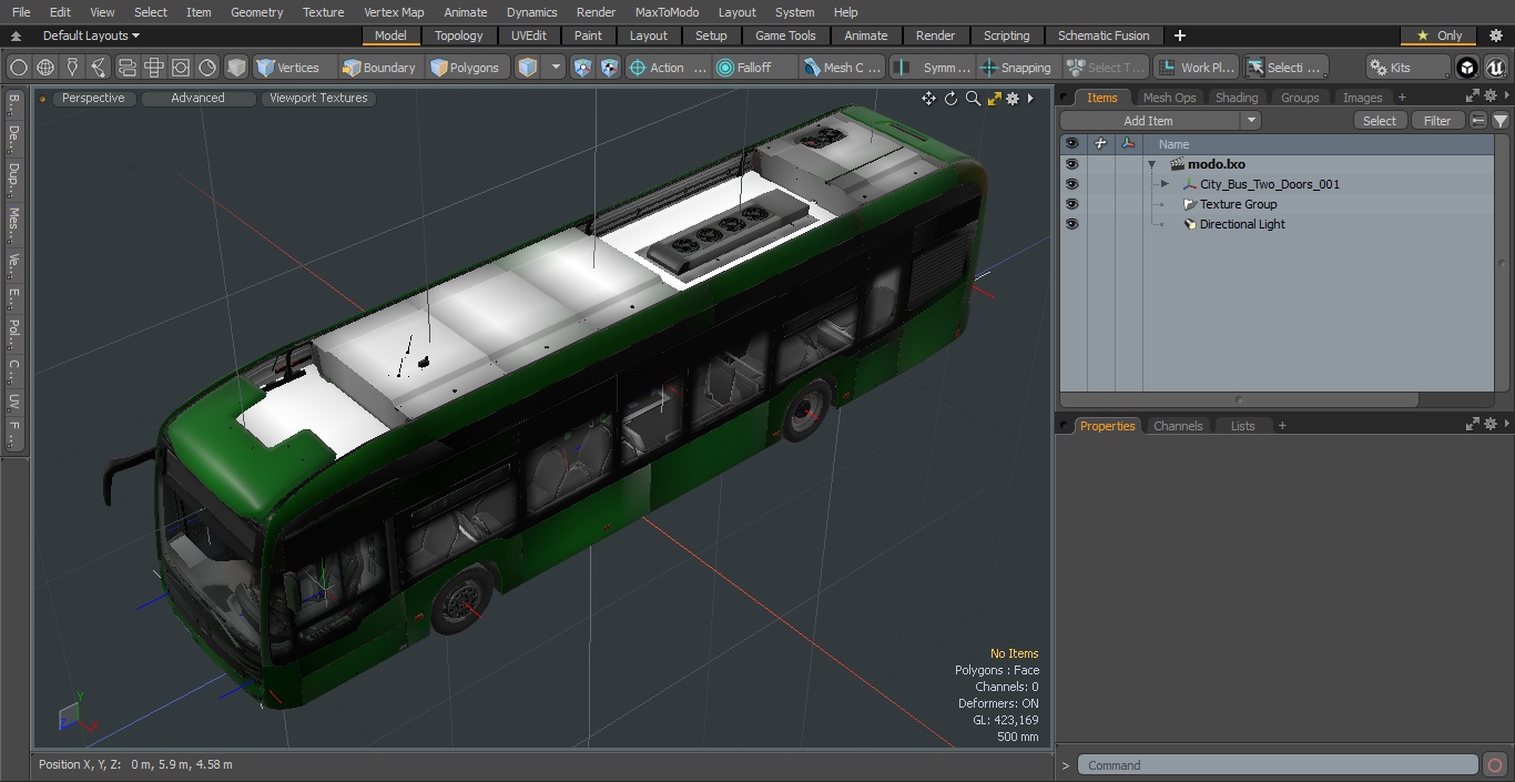 3D City Bus Two Doors model