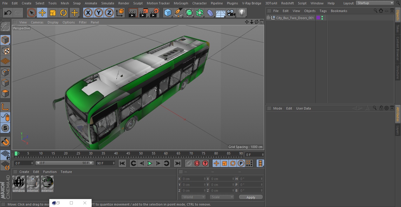 3D City Bus Two Doors model