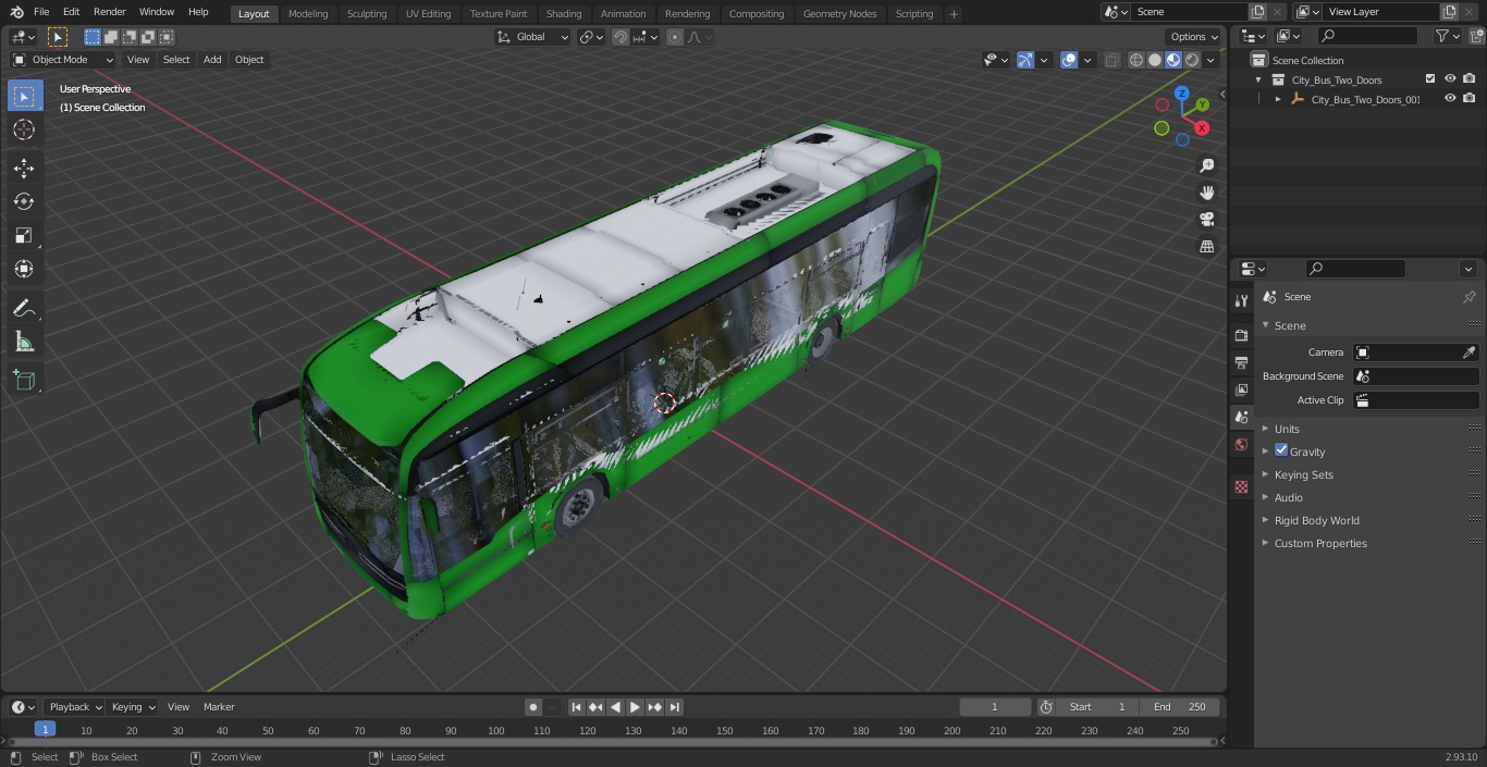 3D City Bus Two Doors model