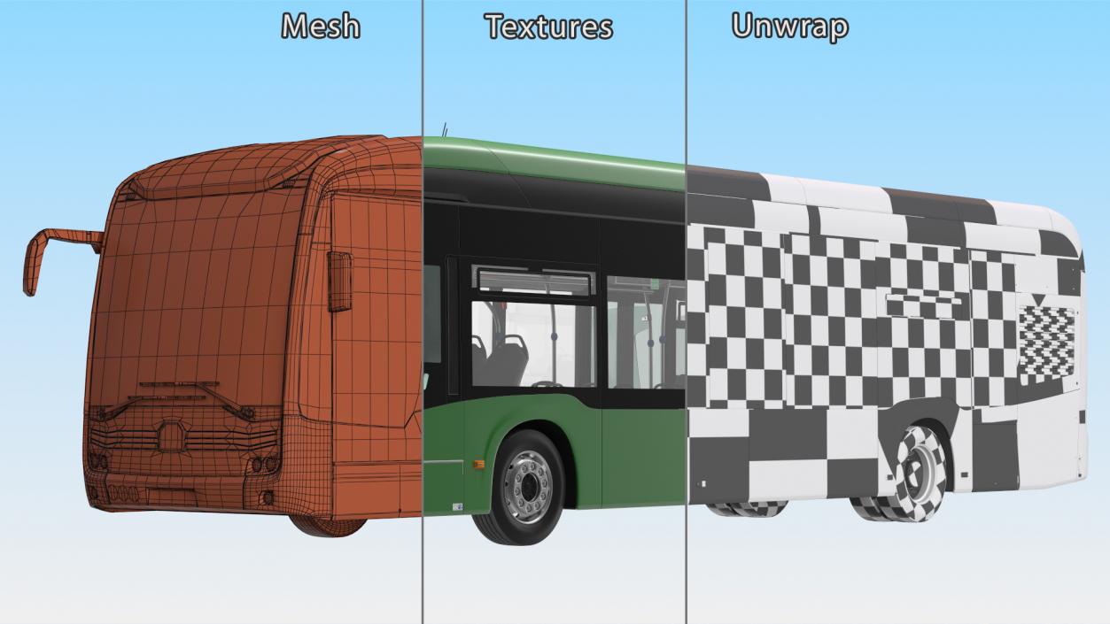 3D City Bus Two Doors model