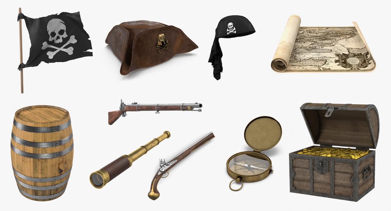 3D Pirate Props Collection model