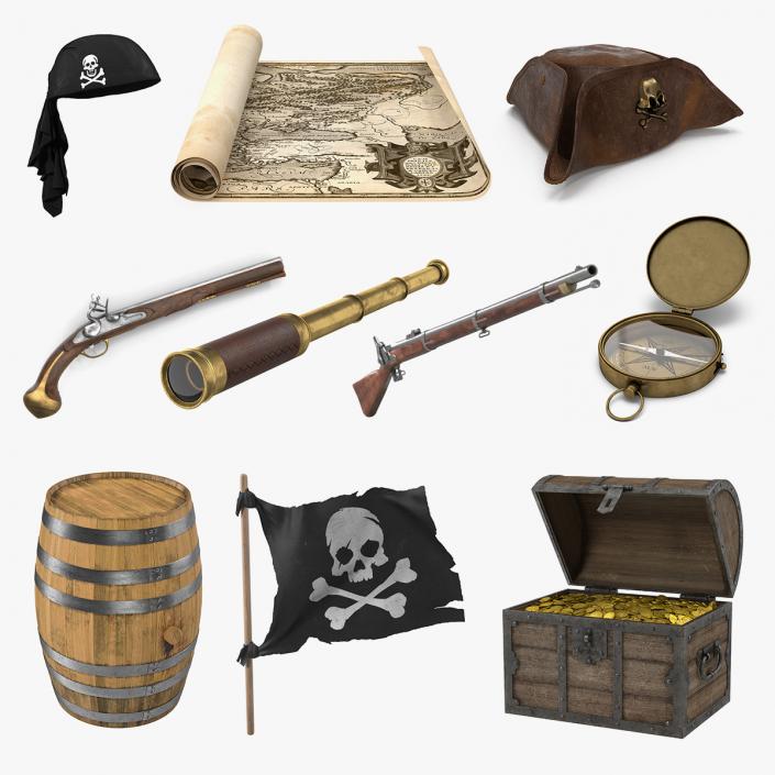 3D Pirate Props Collection model