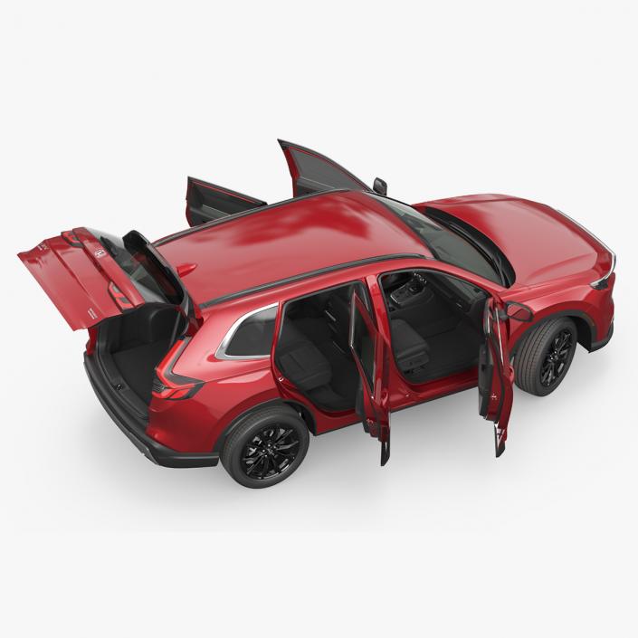 3D model 2025 Honda CR-V Red Rigged for Cinema 4D