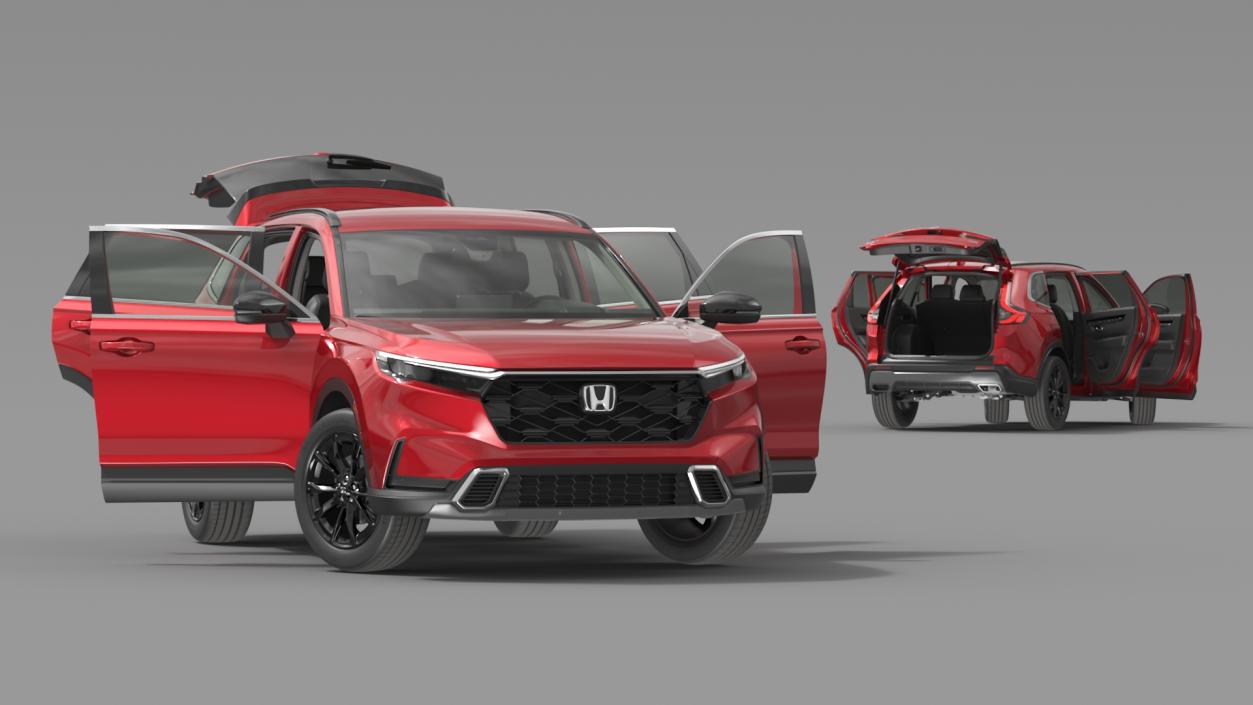 3D model 2025 Honda CR-V Red Rigged for Cinema 4D