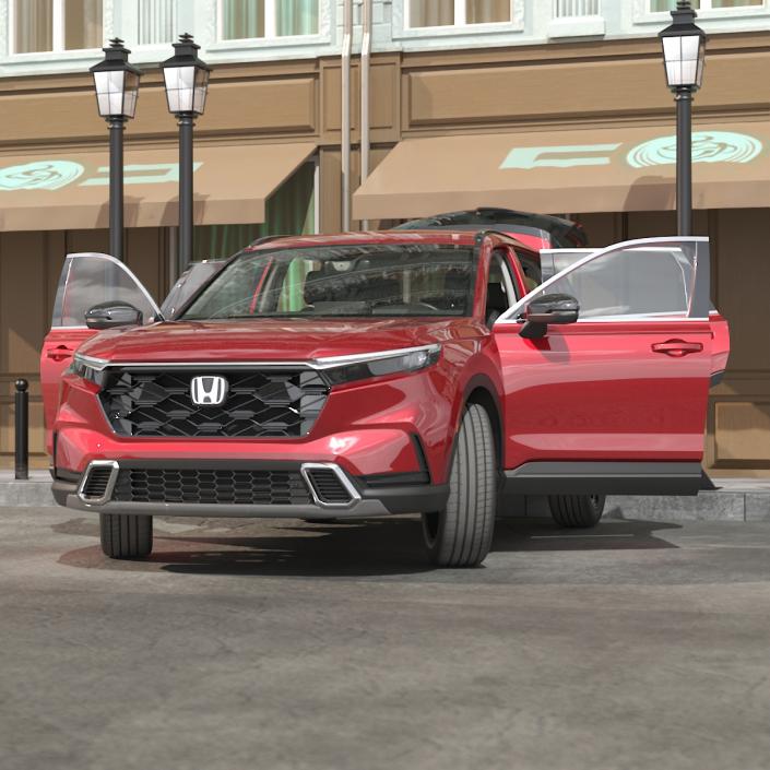 3D model 2025 Honda CR-V Red Rigged for Cinema 4D