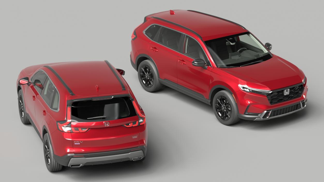 3D model 2025 Honda CR-V Red Rigged for Cinema 4D