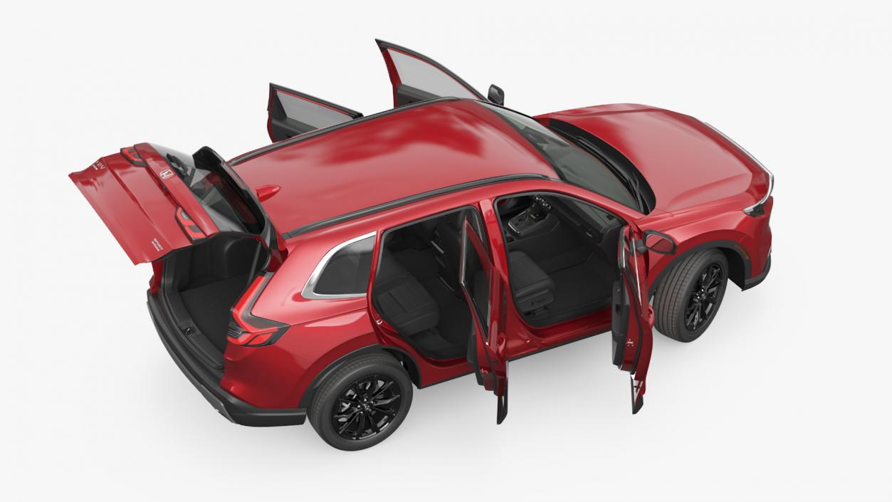 3D model 2025 Honda CR-V Red Rigged for Cinema 4D