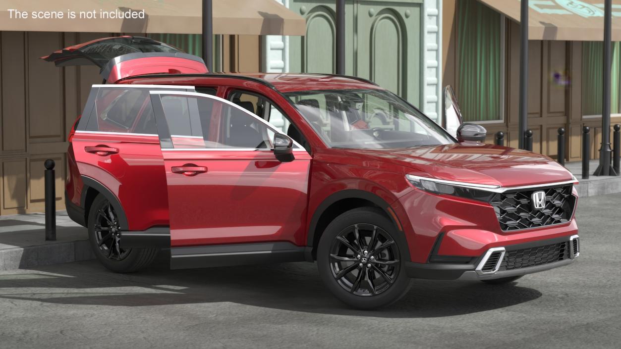 3D model 2025 Honda CR-V Red Rigged for Cinema 4D