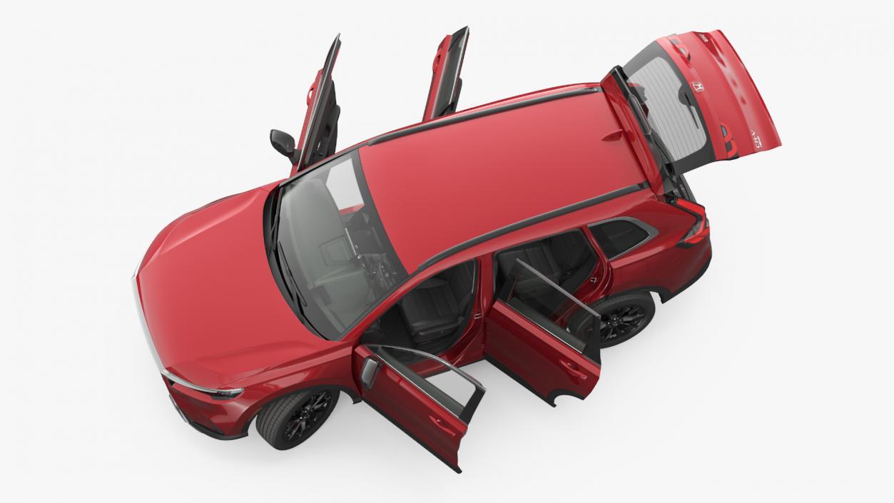 3D model 2025 Honda CR-V Red Rigged for Cinema 4D