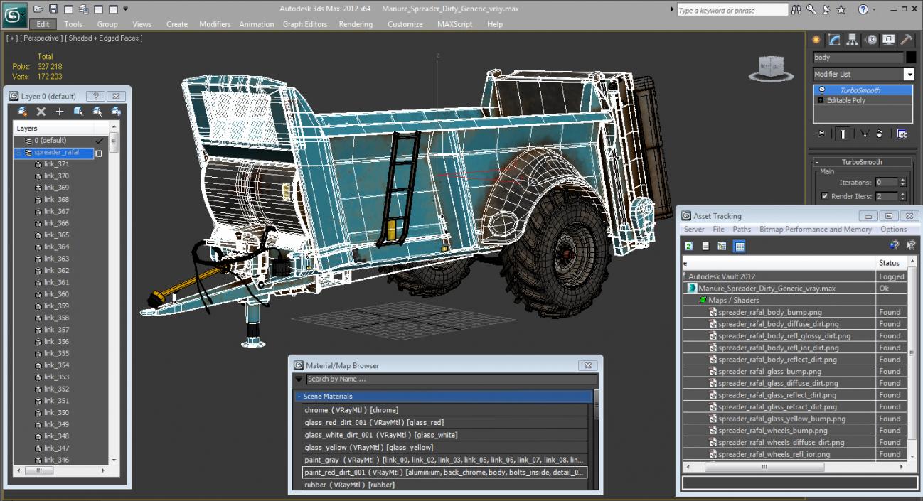 Manure Spreader Dirty Generic 3D model