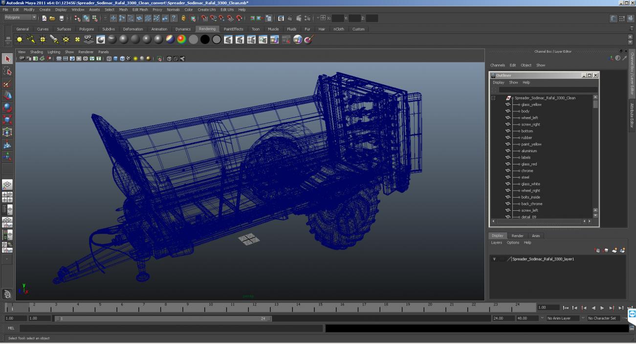 Manure Spreader Dirty Generic 3D model